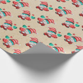 Kerstmis Gnome Gouden Glitter Cadeaupapier (Hoek)