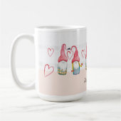 Kerstmis Gnome In Liefde Waterverf Handgeschilderd Koffiemok (Links)