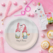 Kerstmis Gnome In Liefde Waterverf Handgeschilderd Papieren Bordje (Feest)