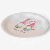 Kerstmis Gnome In Liefde Waterverf Handgeschilderd Papieren Bordje (Gekanteld)