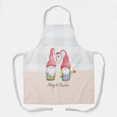 Kerstmis Gnome In Liefde Waterverf Handgeschilderd Schort (Voorkant)