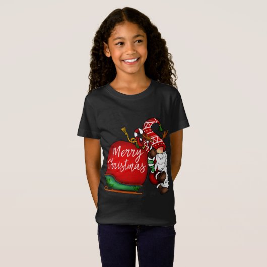 Kerstmis Gnome Leuke Tuin Gnome T-shirt (Voorkant volledig)