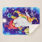 Kerstmis Gnome met Bells Baby Sherpa Deken (Voorkant (horizontaal))
