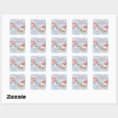Kerstmis Gnome met Rendier Schattige Gepersonalise Vierkante Sticker (Vel)