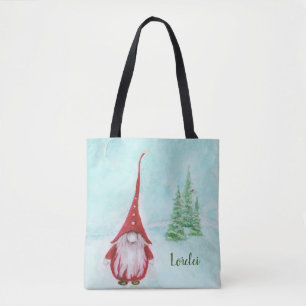 Kerstmis Gnome Persoonlijke Whimsical-Canvas tas
