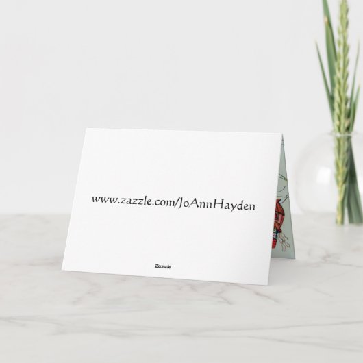 KERSTMIS, GNOMEN BOUWT EEN KAART VAN DE SNEEUWMAN (Achterkant)