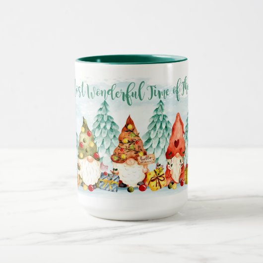 Kerstmis - Gnomen en Gifts 2 Tone Coffee-Mok Mok (Midden)