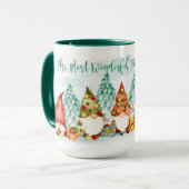Kerstmis - Gnomen en Gifts 2 Tone Coffee-Mok Mok (Voorkant links)