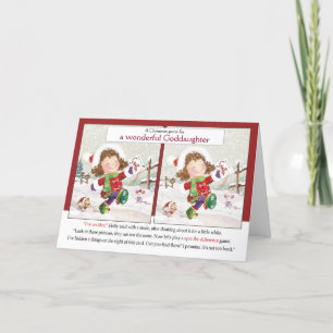 Kerstmis, Goddochter. Spot het verschil Kaart