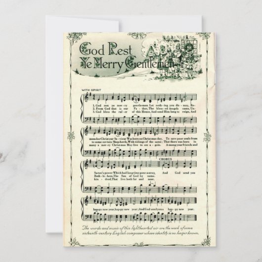 Kerstmis, Gods rust Ye Vrolijke Heren  Feestdagenkaart (Voorkant)