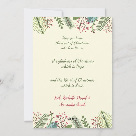 Kerstmis, Gods rust Ye Vrolijke Heren Feestdagenkaart (Achterkant)