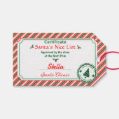 Kerstmis Goede Lijst Elfen Goedgekeurd Certificaat Cadeaulabel (Voorkant (Horizontaal))