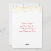 Kerstmis, Gold Confetti, aangepaste foto Feestdagenkaart (Achterkant)