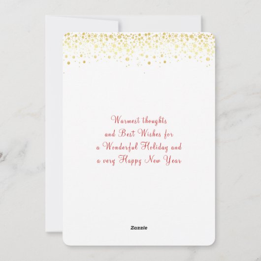 Kerstmis, Gold Confetti, aangepaste foto Feestdagenkaart (Achterkant)