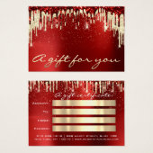 Kerstmis - Gold Confetti - Gift Burgundy Drives Visitekaartje (Voorkant /achterkant)