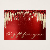Kerstmis - Gold Confetti - Gift Burgundy Drives Visitekaartje (Voorkant)