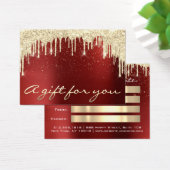 Kerstmis: Gold Confetti Gift Burgundy Red Visitekaartje (Bureau)