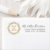 Kerstmis, Gold Glitter Script Christelijk Etiket (Insitu)