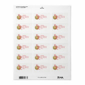 Kerstmis Gold Jingle Bells Red Ribbon Etiket (Full Sheet)