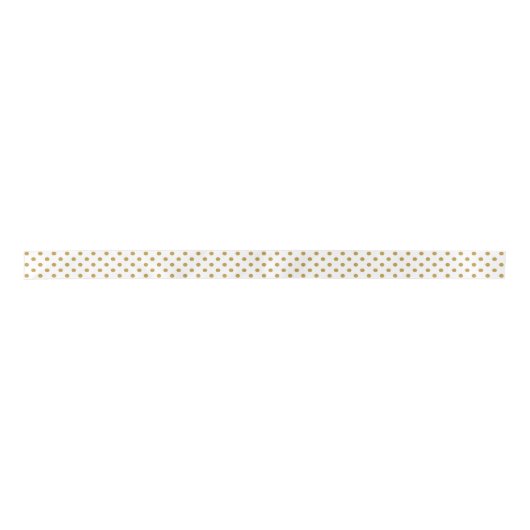 Kerstmis Gold Polka Dot Ribbon Satijnen Lint (Voorkant)