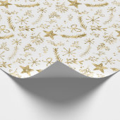 Kerstmis - Gold Shimmer Xmas Pattern - WHV Cadeaupapier (Hoek)