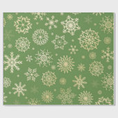 Kerstmis Gold Snowflake Patroon Cadeaupapier (Vlak)