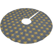 Kerstmis Gold Snowflake Pattern Dark Blue Kerstboom Rok (Gekanteld)