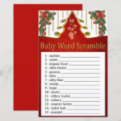 Kerstmis Gold Tree Baby word scramble game (Voorkant / Achterkant)