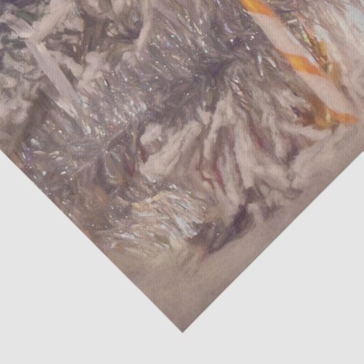 Kerstmis Gold White Holiday Tree Tissuepapier (Detail)