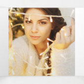 Kerstmis Gold Wreatfoto Persoonlijk kerstfeest Drieluik Wenskaart (Binnenkant midden)