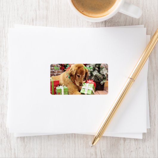 Kerstmis - Golden Retriever - Addison Etiket (Insitu)