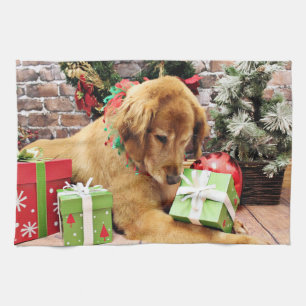 Kerstmis - Golden Retriever - Addison Theedoek