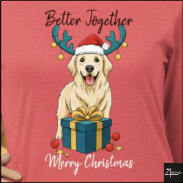Kerstmis Golden Retriever Cadeau Grafisch Rendier Tri-Blend Shirt