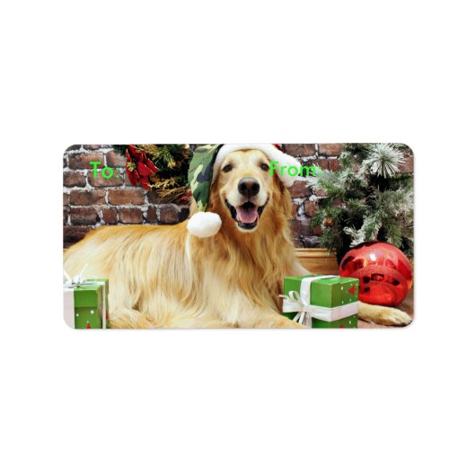 Kerstmis - Golden Retriever - Conor Etiket (Voorkant)