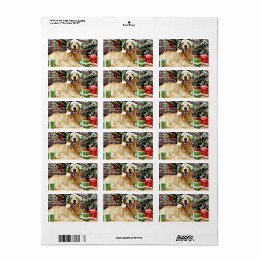 Kerstmis - Golden Retriever - Conor Etiket (Full Sheet)