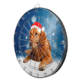Kerstmis: Golden Retriever Dog Santa Hat Snow Dartbord (Voorkant Rechts)