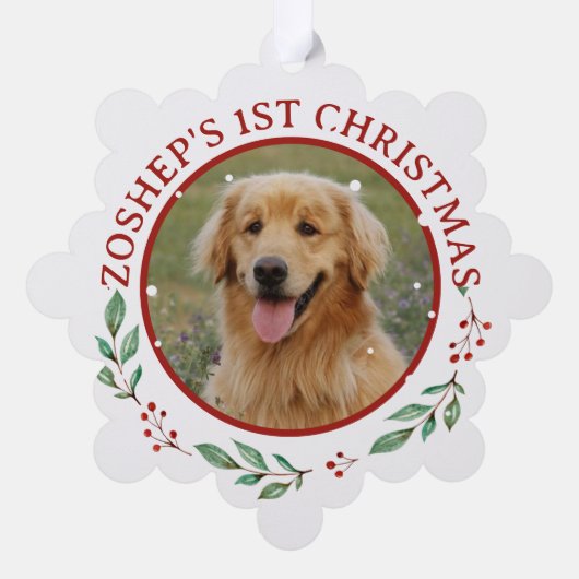 Kerstmis Golden Retriever Hond gepersonaliseerd Ornament Kaart (Achterkant)