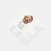 Kerstmis Golden Retriever Hond Gepersonaliseerde P Servet (Hoek)