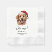 Kerstmis Golden Retriever Hond Gepersonaliseerde P Servet (Voorkant)