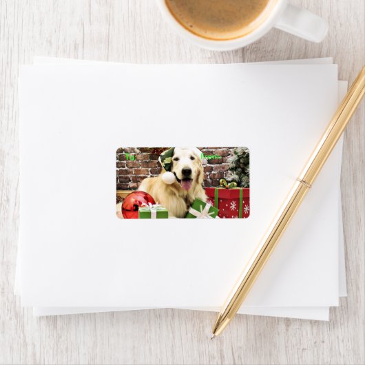 Kerstmis - Golden Retriever - Hudson Etiket (Insitu)