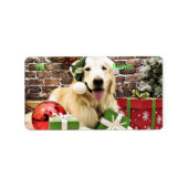 Kerstmis - Golden Retriever - Hudson Etiket (Voorkant)