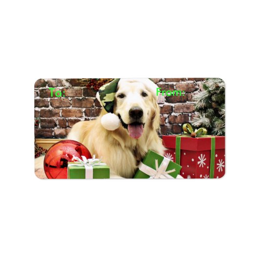 Kerstmis - Golden Retriever - Hudson Etiket (Voorkant)