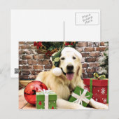 Kerstmis - Golden Retriever - Hudson Feestdagenkaart (Voorkant / Achterkant)