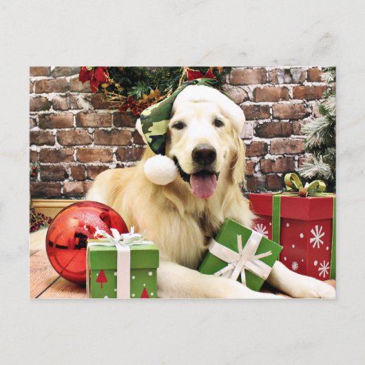 Kerstmis - Golden Retriever - Hudson Feestdagenkaart (Voorkant)