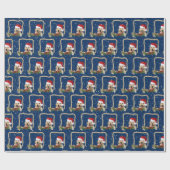 Kerstmis Golden Retriever in touwframe Cadeaupapier (Vlak)