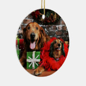 Kerstmis - Golden Retriever Max - Doxie - Chloe Keramisch Ornament (Rechts)