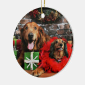 Kerstmis - Golden Retriever Max - Doxie - Chloe Keramisch Ornament (Links)