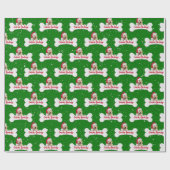 Kerstmis Golden Retriever op Bot   Cadeaupapier (Vlak)