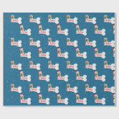 Kerstmis Golden Retriever op hondenbot Cadeaupapier (Vlak)