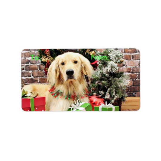 Kerstmis - Golden Retriever - Ozzy Etiket (Voorkant)